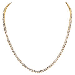 26 Carat Round Brilliant Diamond Tennis Necklace Certified