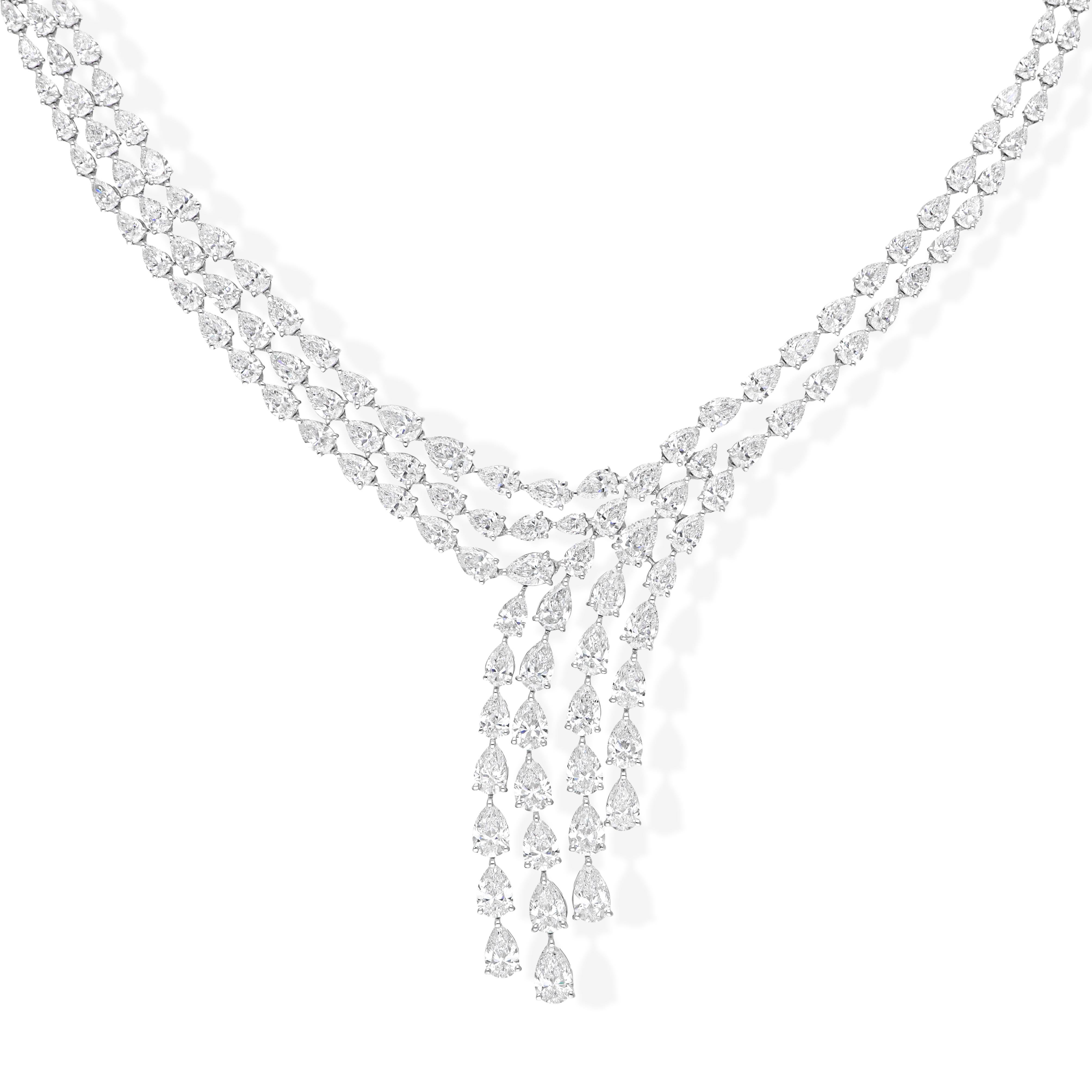 Cast from 18-karat gold, these exquisite necklace is handset with 26.18 carats of sparkling diamonds.

FOLLOW SPECTRUM JEWELS storefront to view the latest collection & exclusive pieces. Spectrum Jewels is proudly rated as a Top Seller on 1stdibs