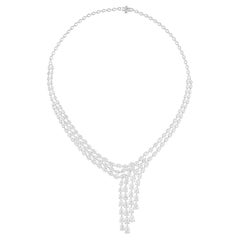 26 Carat SI Clarity HI Color Pear Diamond Necklace 18 Karat White Gold Jewelry