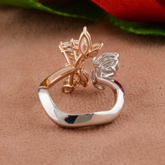 2.6 Carat SI/H Pear Marquise Diamond Ring 18 Karat White Rose Jewelry Fine Jewelry