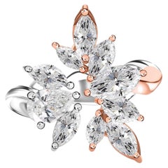 2.6 Carat SI/H Pear Marquise Diamond Ring 18 Karat White Rose Jewelry Fine Jewelry
