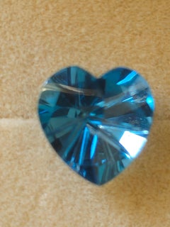 2.6 ct Heart London Blue Topaz 8X8 Fantasy Cut