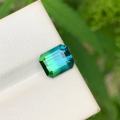 Gema de turmalina natural bicolor azul-verde de 2,6 quilates para joyería
