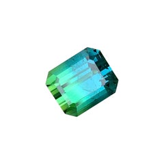 Gema de turmalina natural bicolor azul-verde de 2,6 quilates para joyería