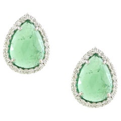 2.6 cts de tourmaline en forme de poire Boucles d'oreilles en tourmaline