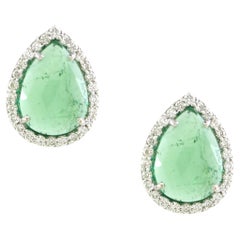 2.6 cts of Pear cut tourmaline stud Earrings