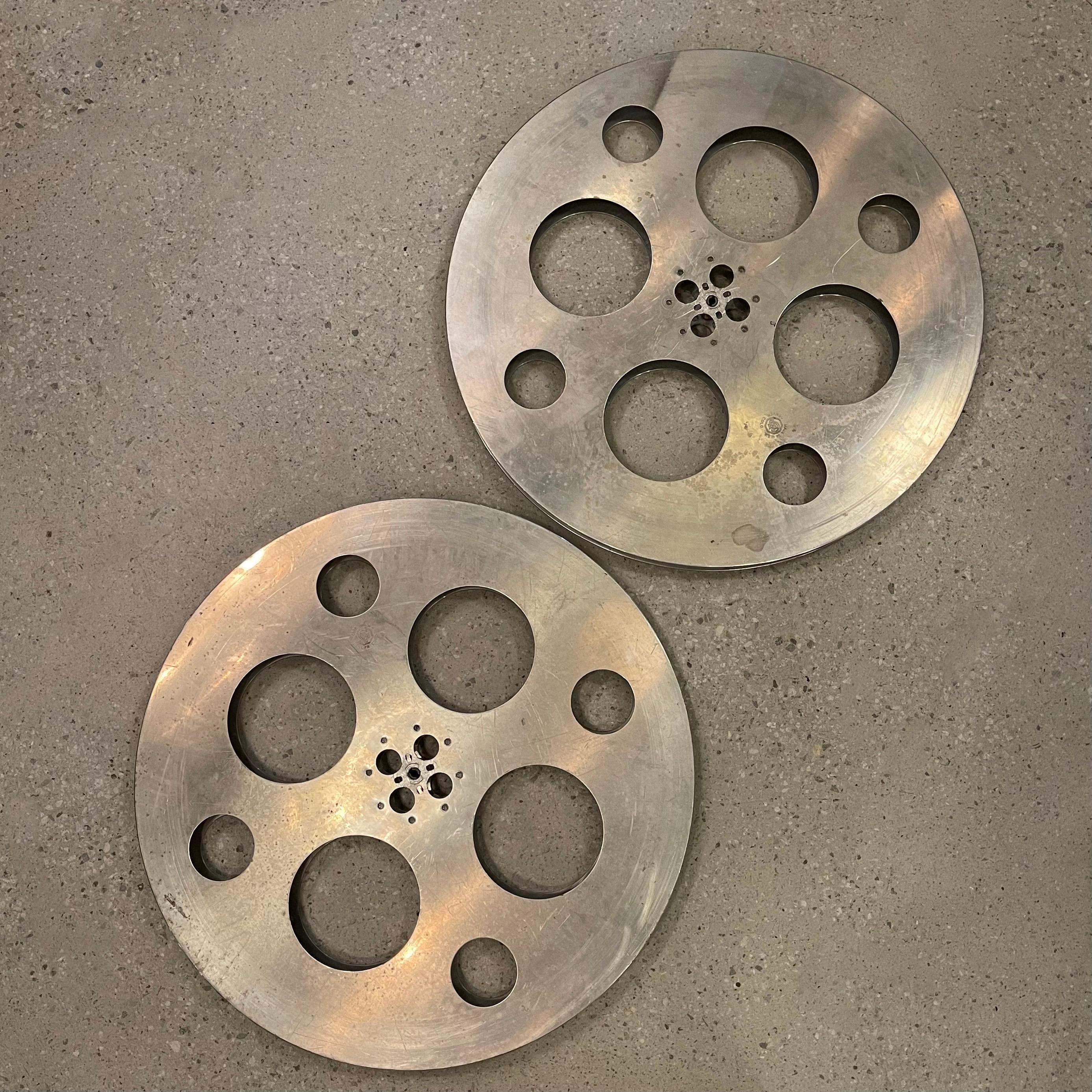 26 Zoll Durchmesser Industrielle Aluminium-Filmregale aus Aluminium von Goldberg Brothers im Zustand „Gut“ im Angebot in Brooklyn, NY