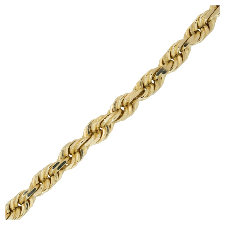 Men's Solid Rope Chain 14 Karat in Stock For Sale at 1stDibs