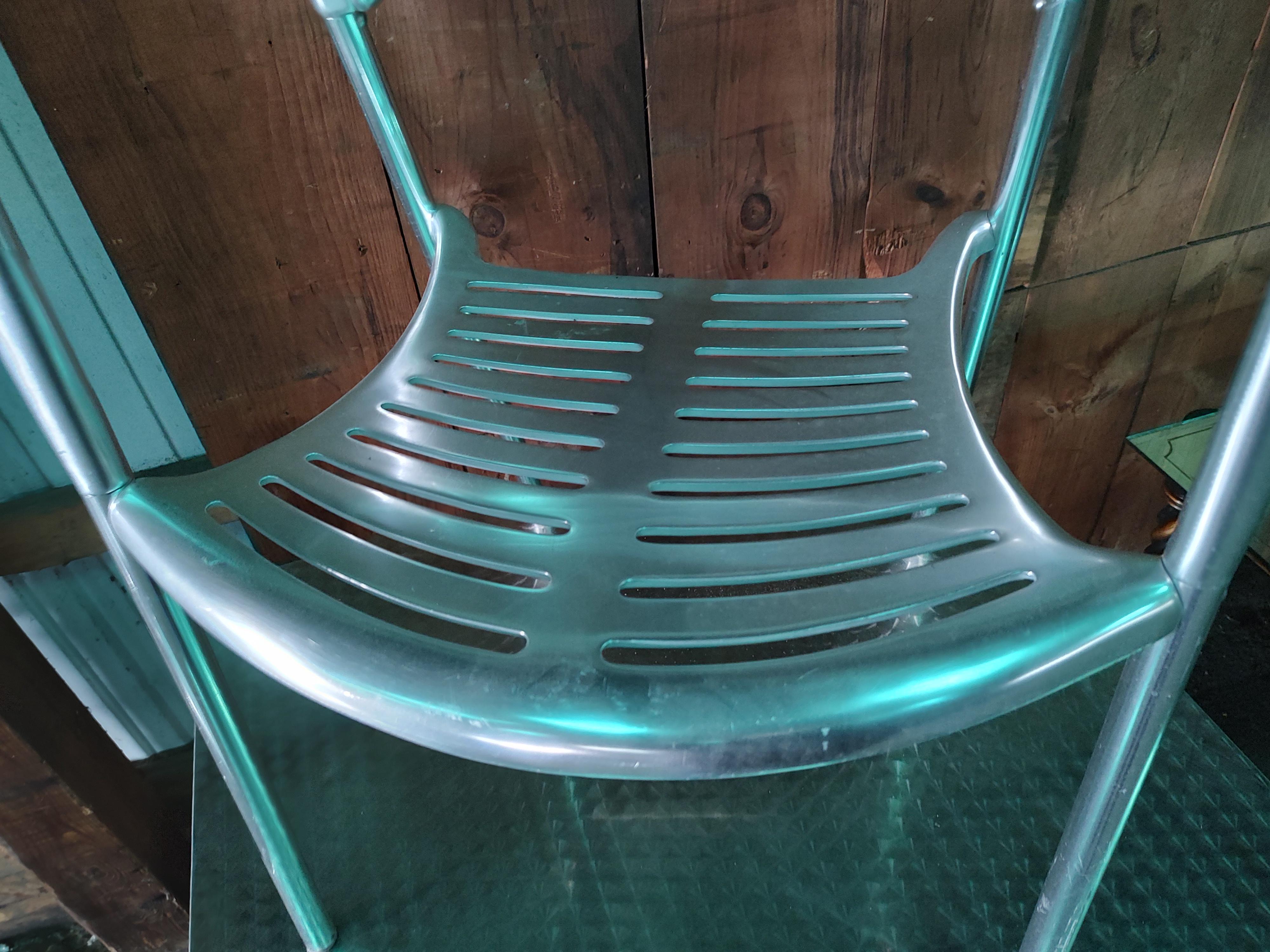 8 Mid Century Modern Toledo Aluminum Armchairs by Jorge Pensi Indoor Outdoor For Sale 6