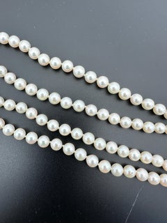 26" Opera Akoya Perlen Strang Halskette 6,3mm 14 Karat Gold
