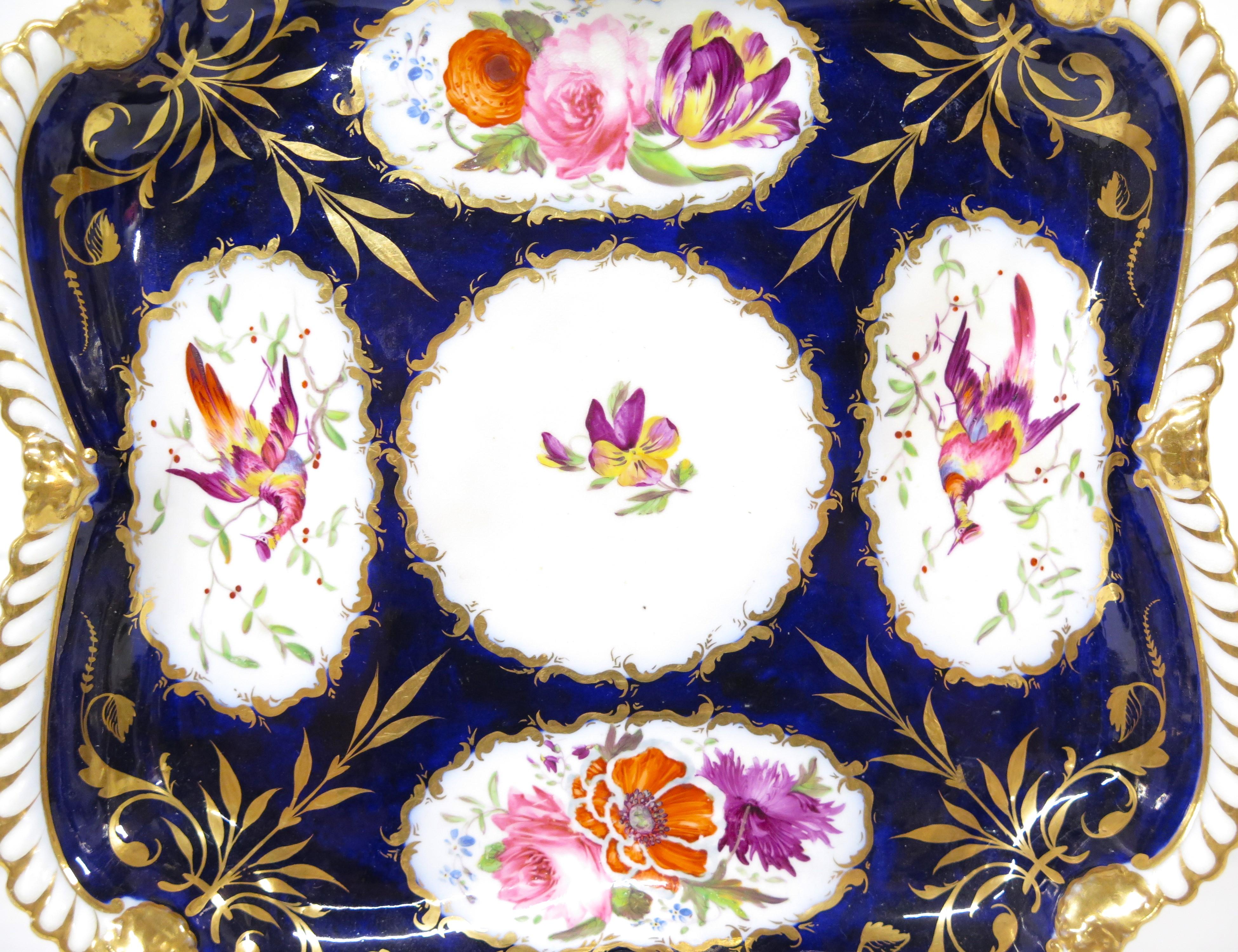 A Group of Royal Crown Derby-Style Cobalt & Floral Hand-Painted China For Sale 3