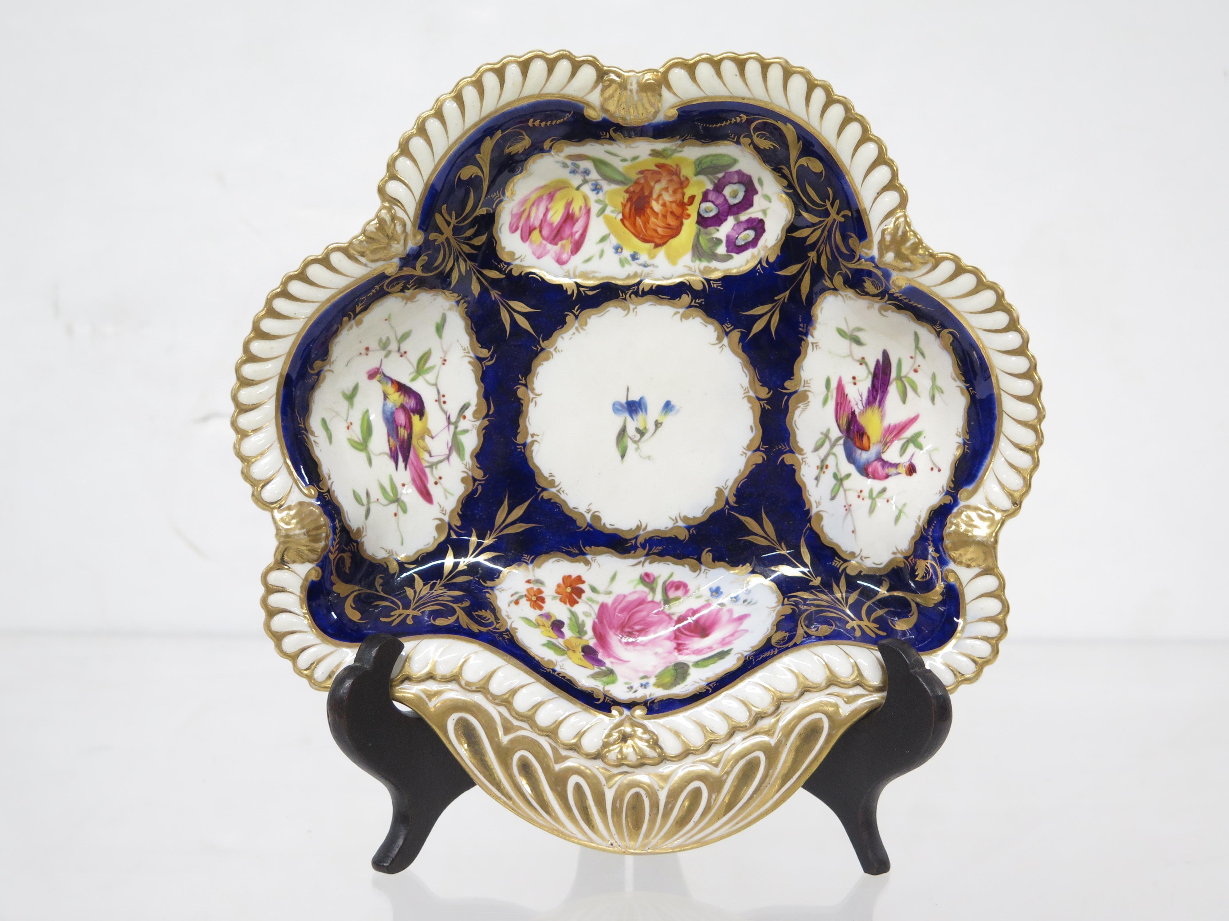 A Group of Royal Crown Derby-Style Cobalt & Floral Hand-Painted China For Sale 6