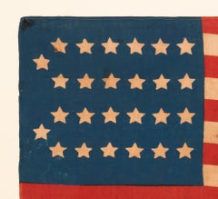 26 Star Antique American Flag, with 11 Stripes, Michigan Statehood, ca 1837-1846