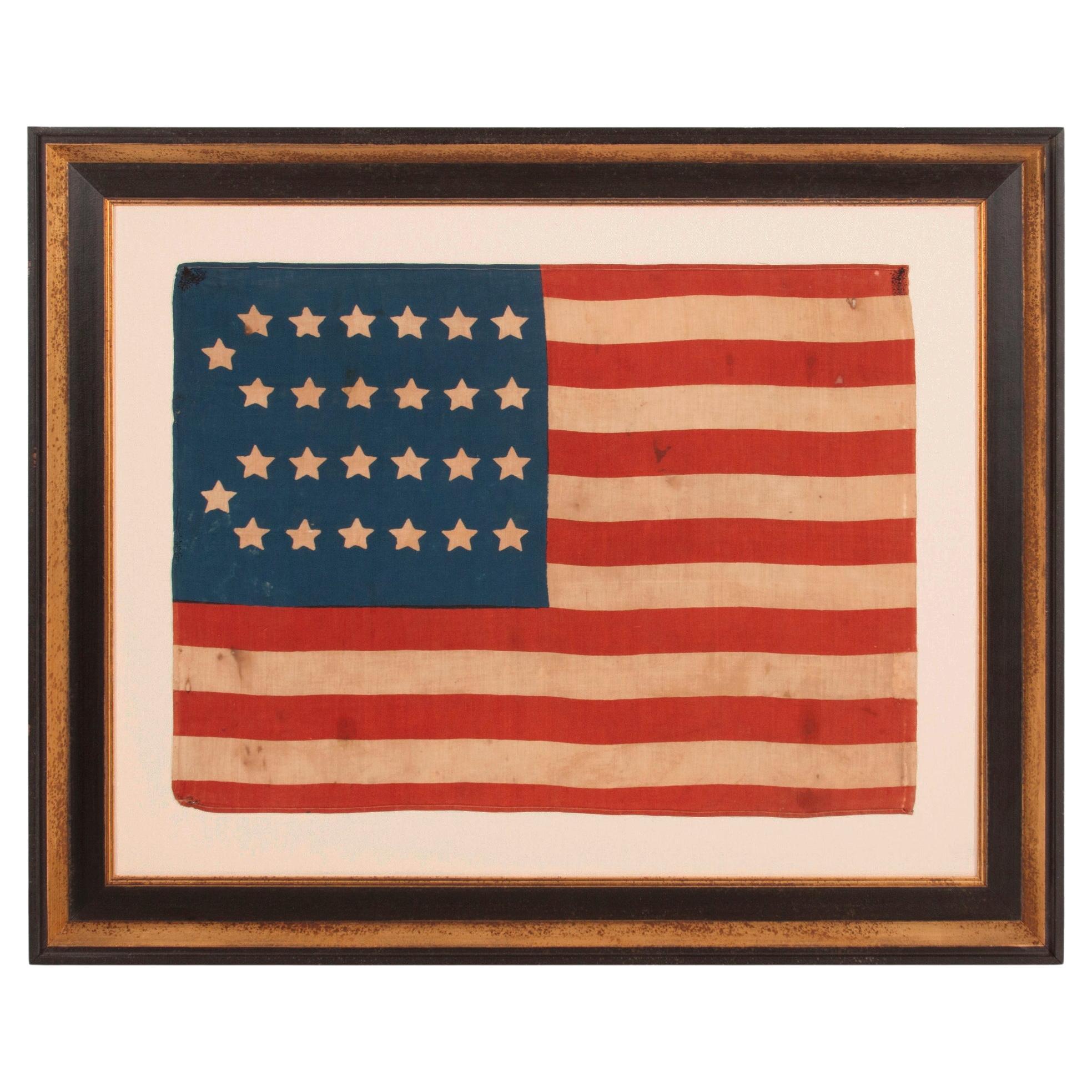 Bandera Americana Antigua de 26 Estrellas, con 11 Franjas, Estado de Michigan, ca 1837-1846