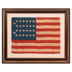 26 Star Antique American Flag, with 11 Stripes, Michigan Statehood, ca 1837-1846