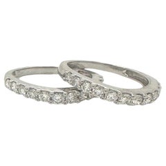 2.6 TCW Half Eternity Diamond Band Rings in 14k White Gold
