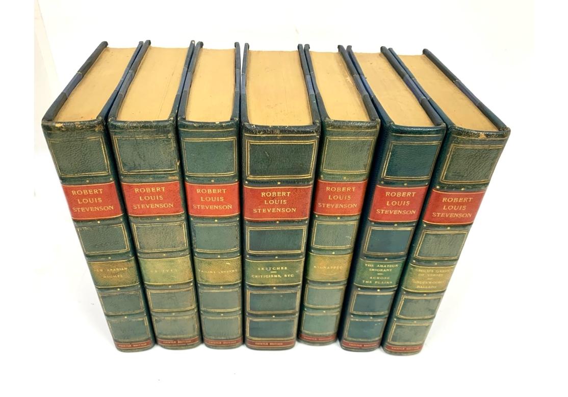 Charles Scribner's, New York, from late 1800's to early 1900's. Bound in blue leather and cloth boards with blue and red spines. 

8 3/8