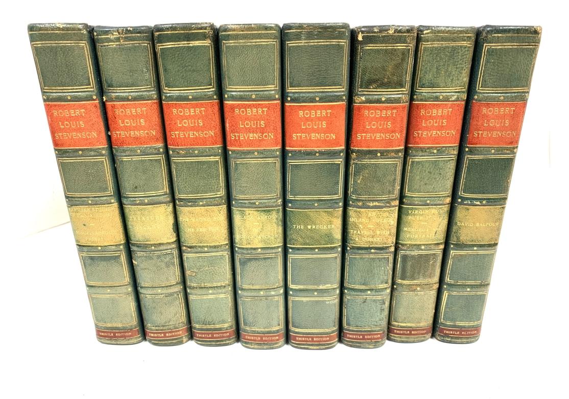 Victorian 26 Vol. Leatherbound Complete Set-The Novels And Tales Of Robert Louis Stevenson For Sale