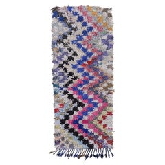 2’6” x 6’ Bou 09 Multicolor Handmade Moroccan Cotton/Wool Boucherouite Rug