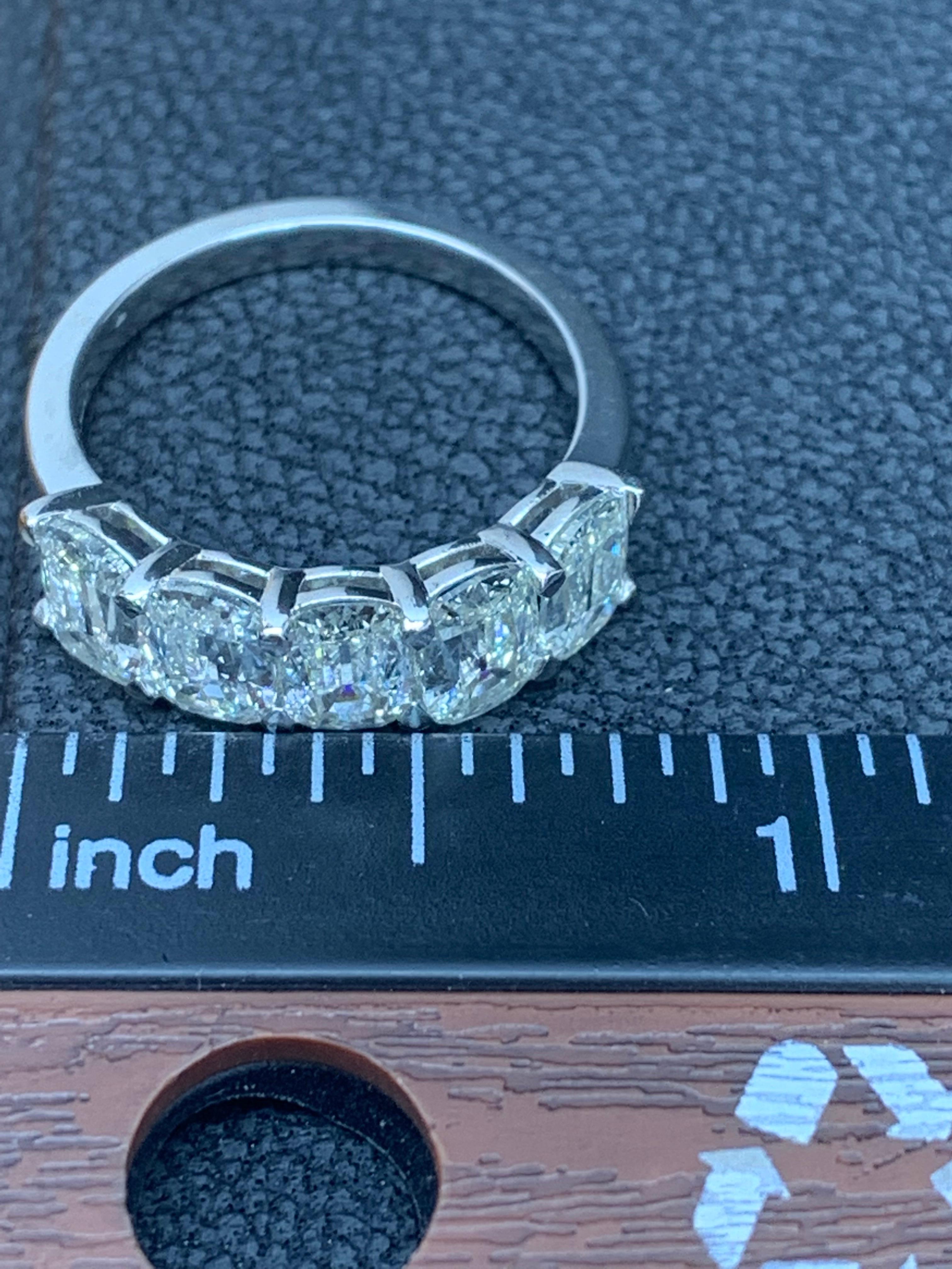 5 stone cushion cut diamond ring