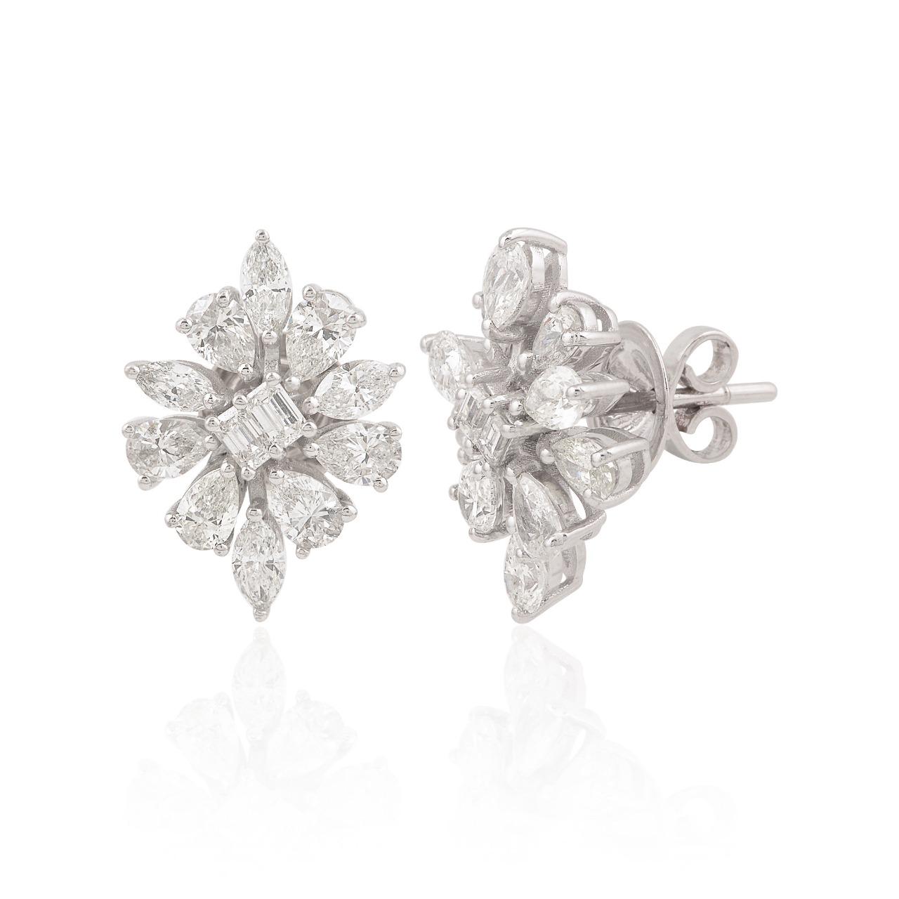 Cast from 14-karat gold, these beautiful earrings are hand set with 2.60 carats of sparkling diamonds. 

FOLLOW MEGHNA JEWELS storefront to view the latest collection & exclusive pieces. Meghna Jewels is proudly rated as a Top Seller on 1stdibs with