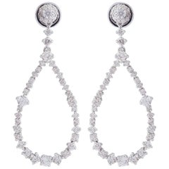 Pendientes de oro blanco de 18 quilates con diamantes de 2,60 quilates