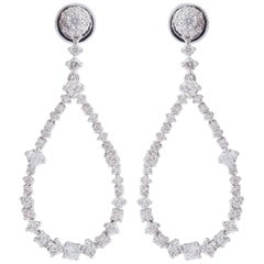 Boucles d'oreilles en or blanc 18 carats avec diamants de 2,60 carats