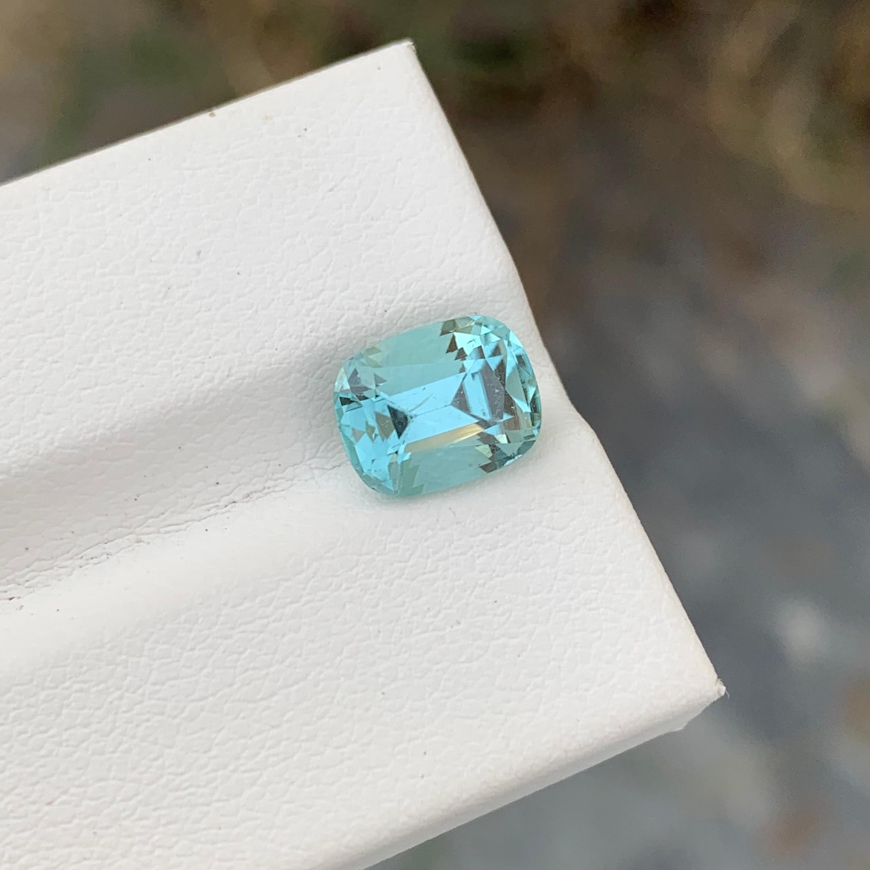 2,60 quilates Exquisita Turmalina de Seafoam Natural Suelta Gema En Forma De Cojín Para Anillo en venta 4