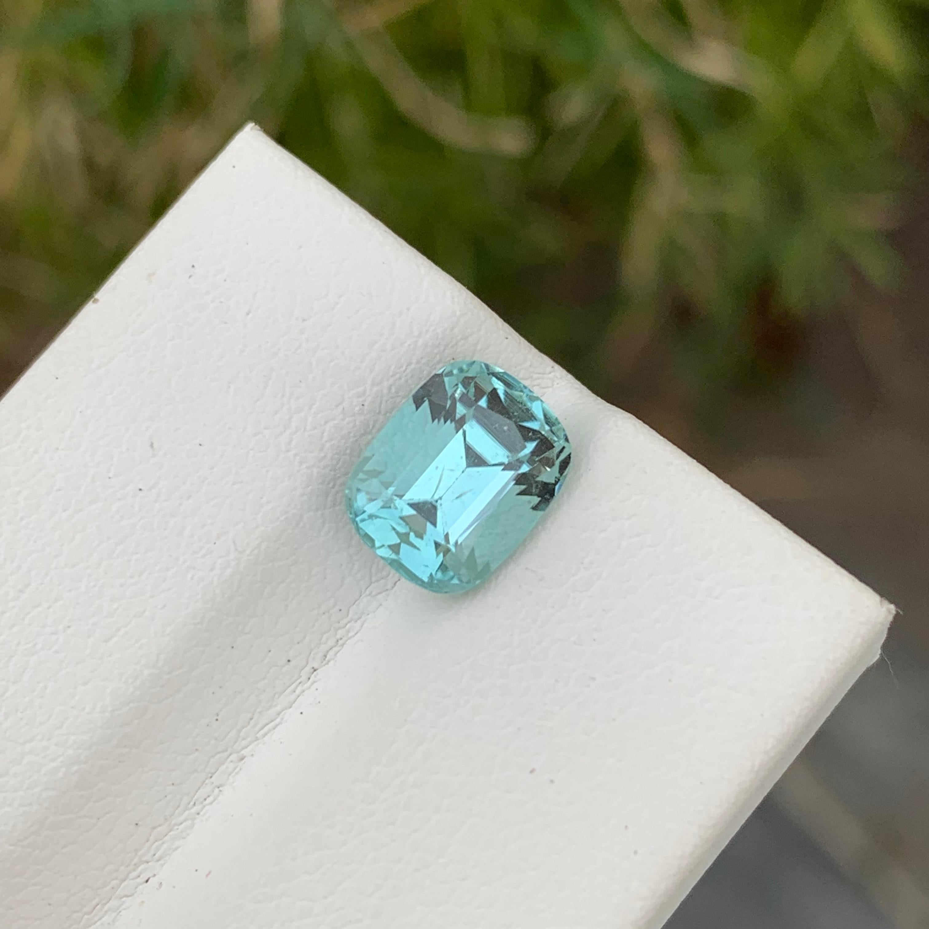 2,60 quilates Exquisita Turmalina de Seafoam Natural Suelta Gema En Forma De Cojín Para Anillo Artes y manualidades en venta
