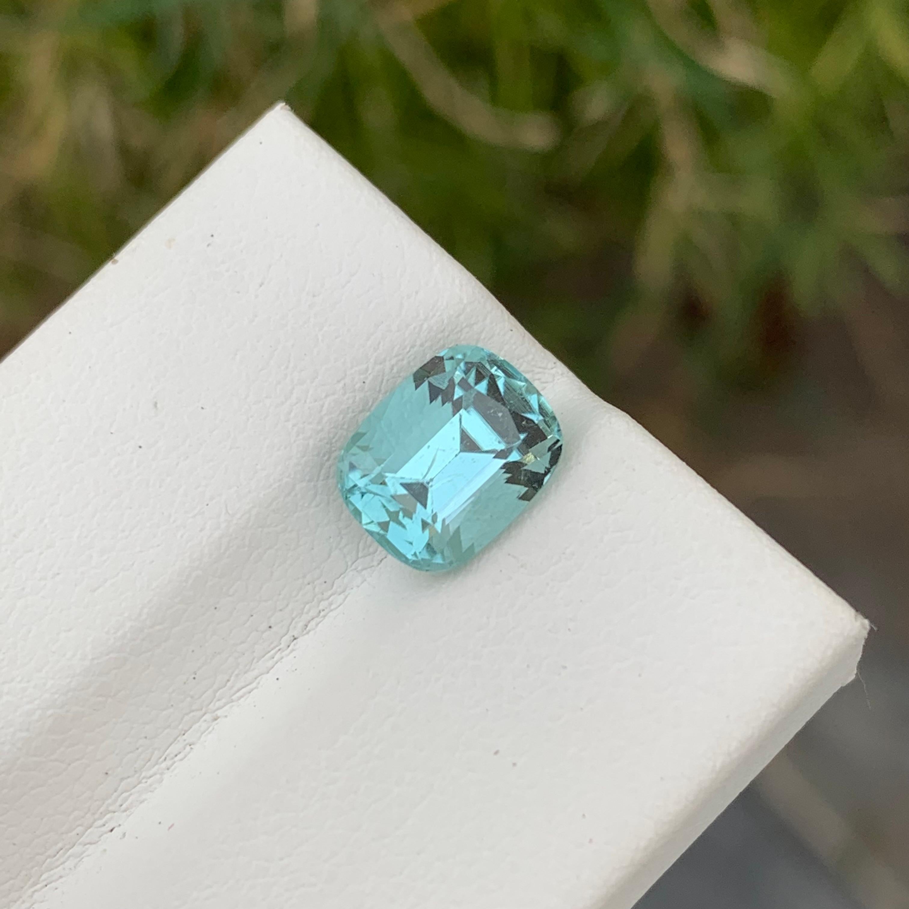 2,60 quilates Exquisita Turmalina de Seafoam Natural Suelta Gema En Forma De Cojín Para Anillo Corte cojín en venta