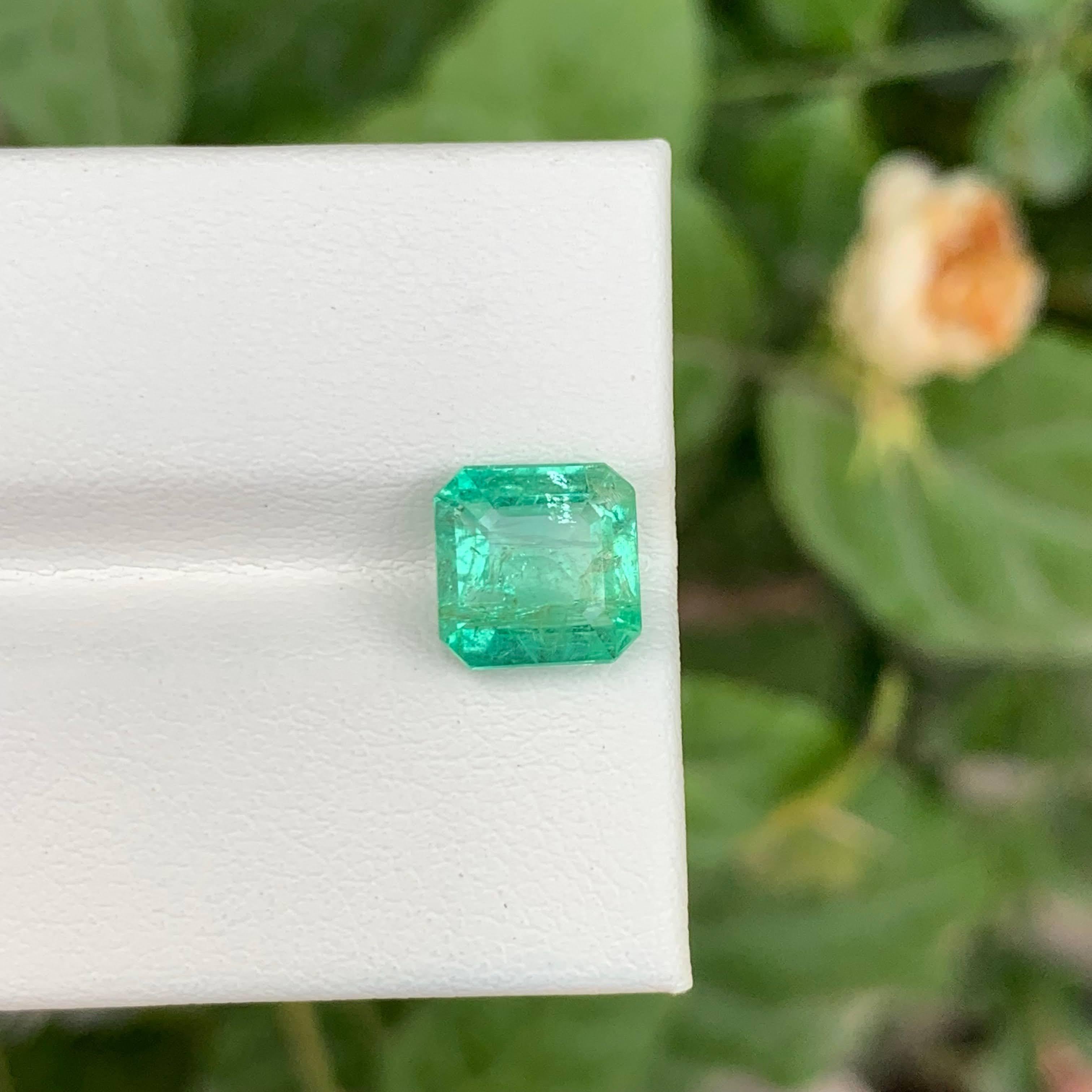 2.60 Carat Loose Light Green Emerald Stone Asscher Cut Natural Afghan Gemstone (pierre précieuse afghane) Neuf - En vente à Bangkok, TH