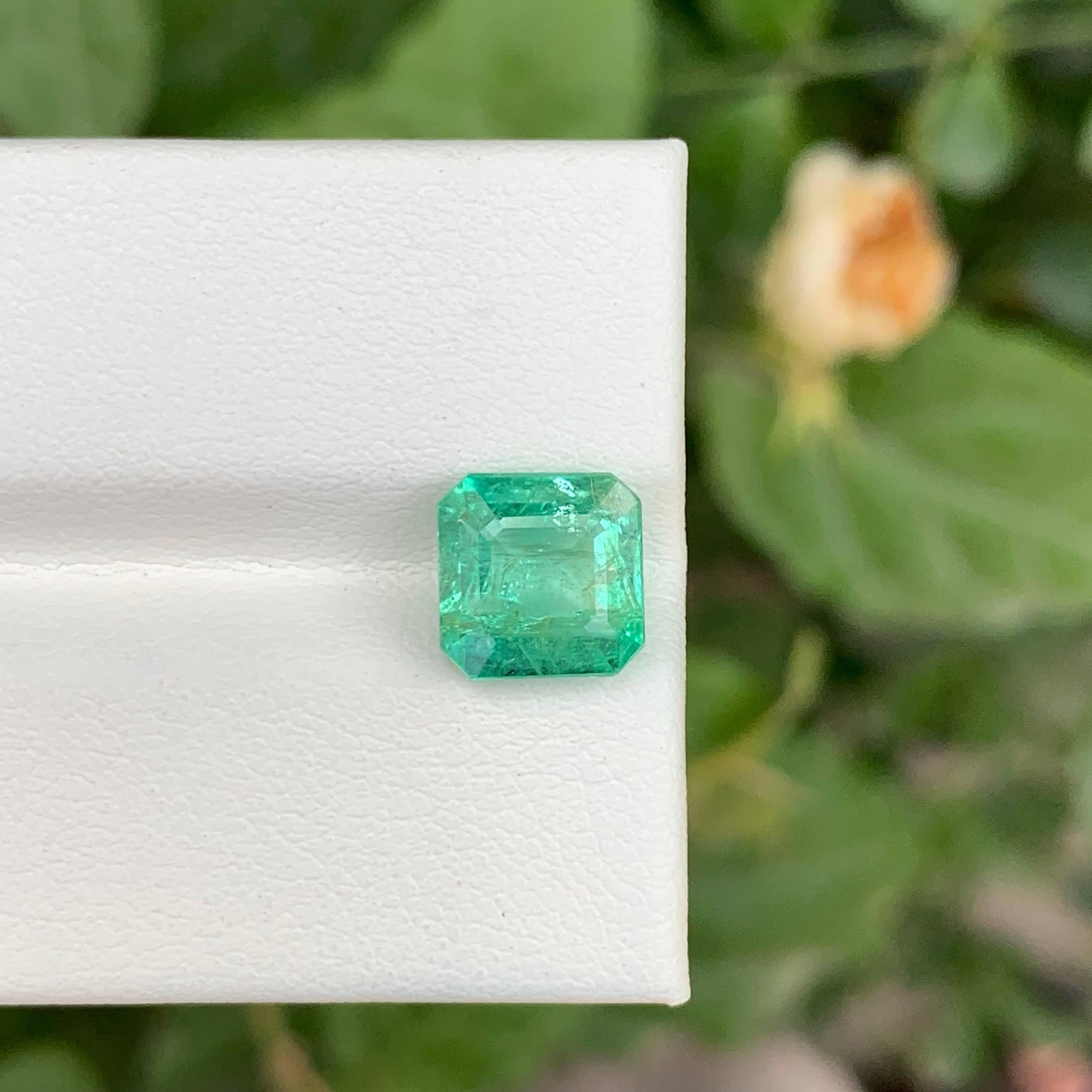 2.60 Carat Loose Light Green Emerald Stone Asscher Cut Natural Afghan Gemstone (pierre précieuse afghane) en vente 2