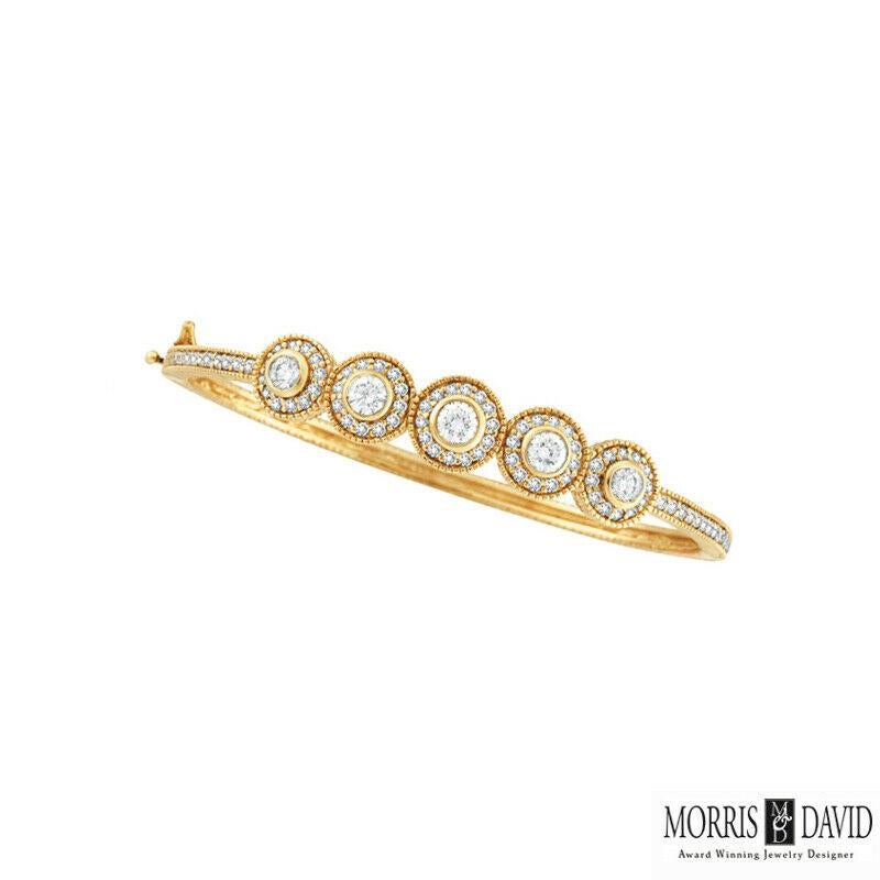 2.60 Carat Natural Diamond Bangle Bracelet 14K Yellow Gold 7''

100% Natural Diamonds, Not Enhanced in any way Round Cut Diamond Bracelet 
2.60CT
G-H 
SI  
14K Yellow Gold, Bezel and Prong Style   15.10 gram
7 inches in length---3/8 inch in width
5