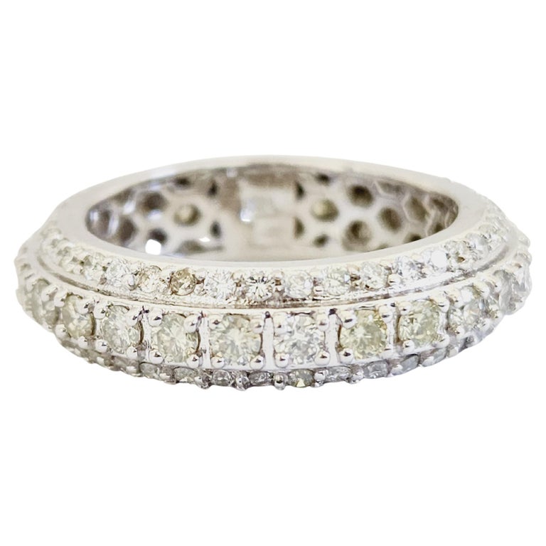 2.60 Carat Natural Diamond Eternity Band 14 Karat White Gold Ring For ...