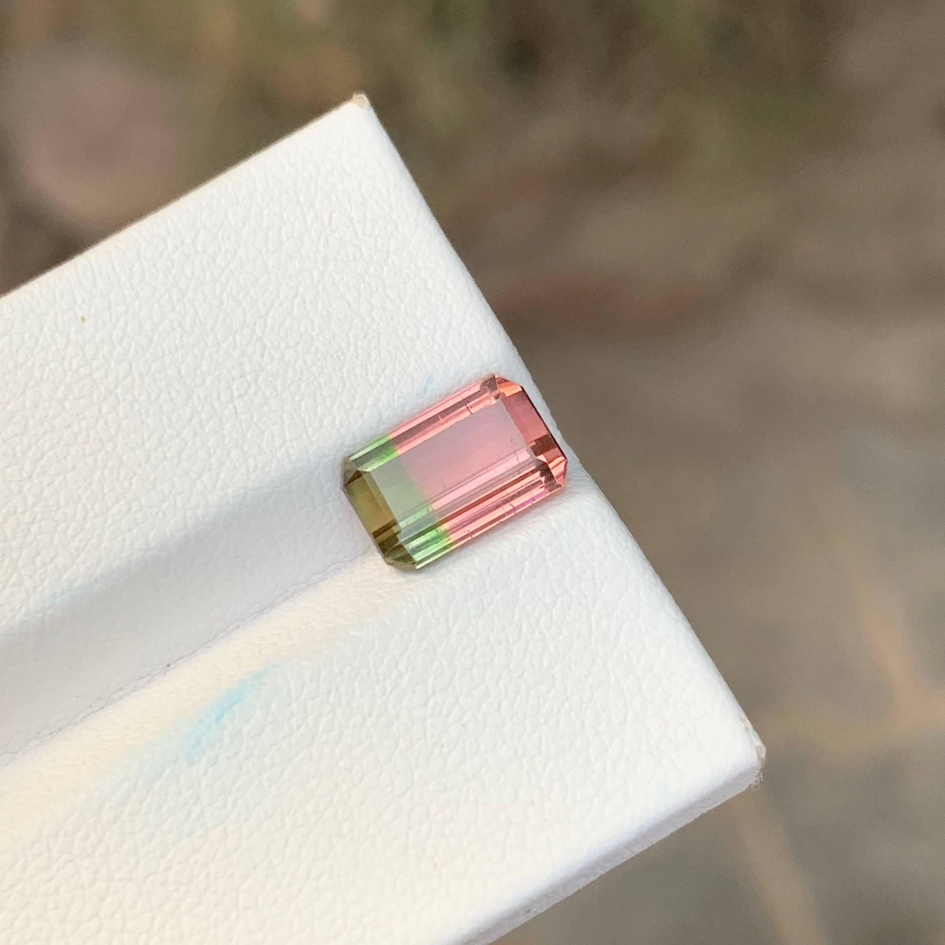 2.60 Carat Natural Loose Bi Color Tourmaline Stone Cushion Cut African Gemstone im Angebot 5