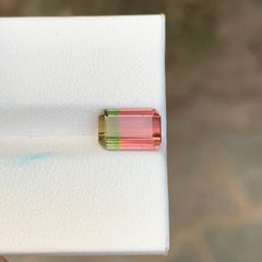 2.60 Carat Natural Loose Bi Color Tourmaline Stone Cushion Cut African Gemstone