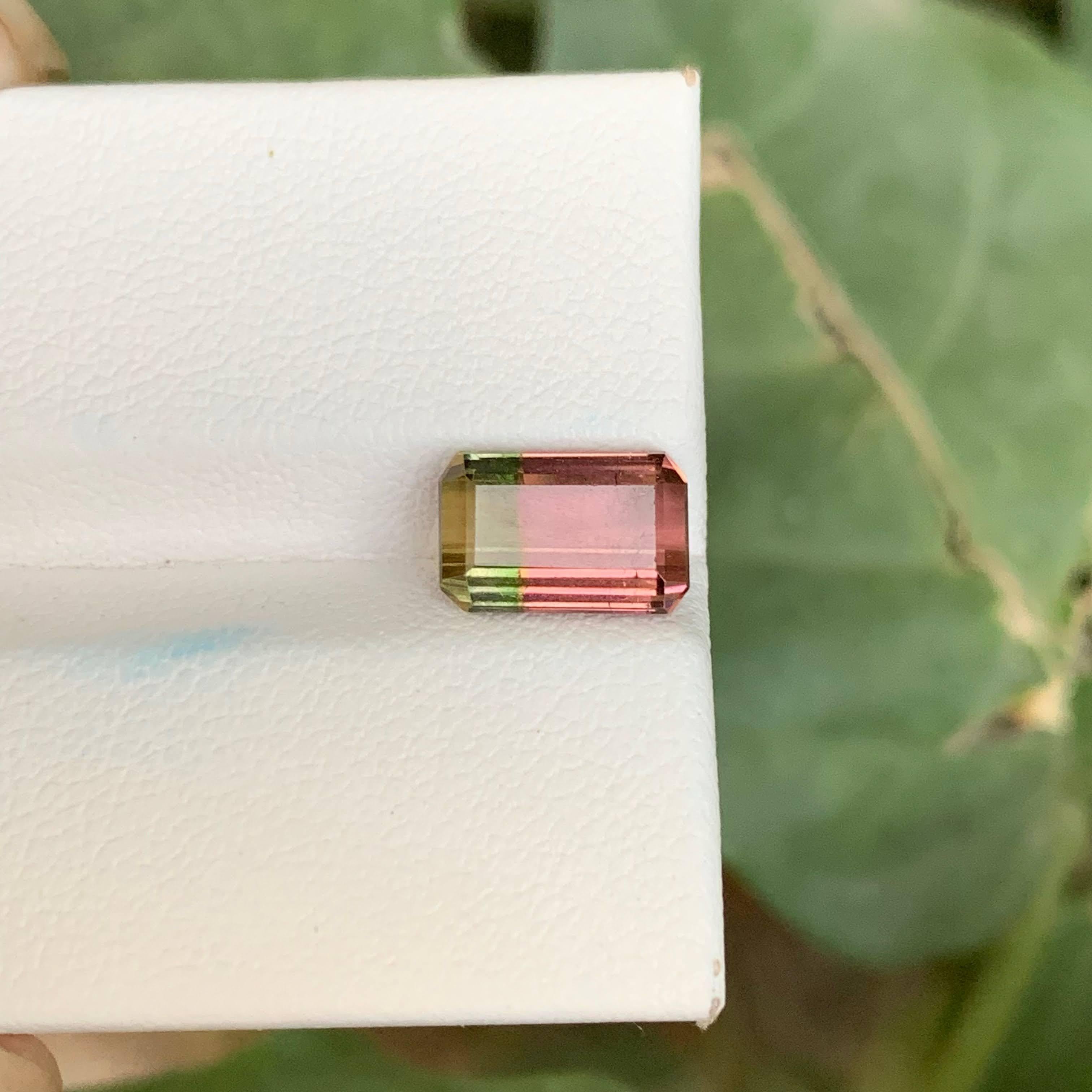 2.60 Carat Natural Loose Bi Color Tourmaline Stone Cushion Cut African Gemstone für Damen oder Herren im Angebot