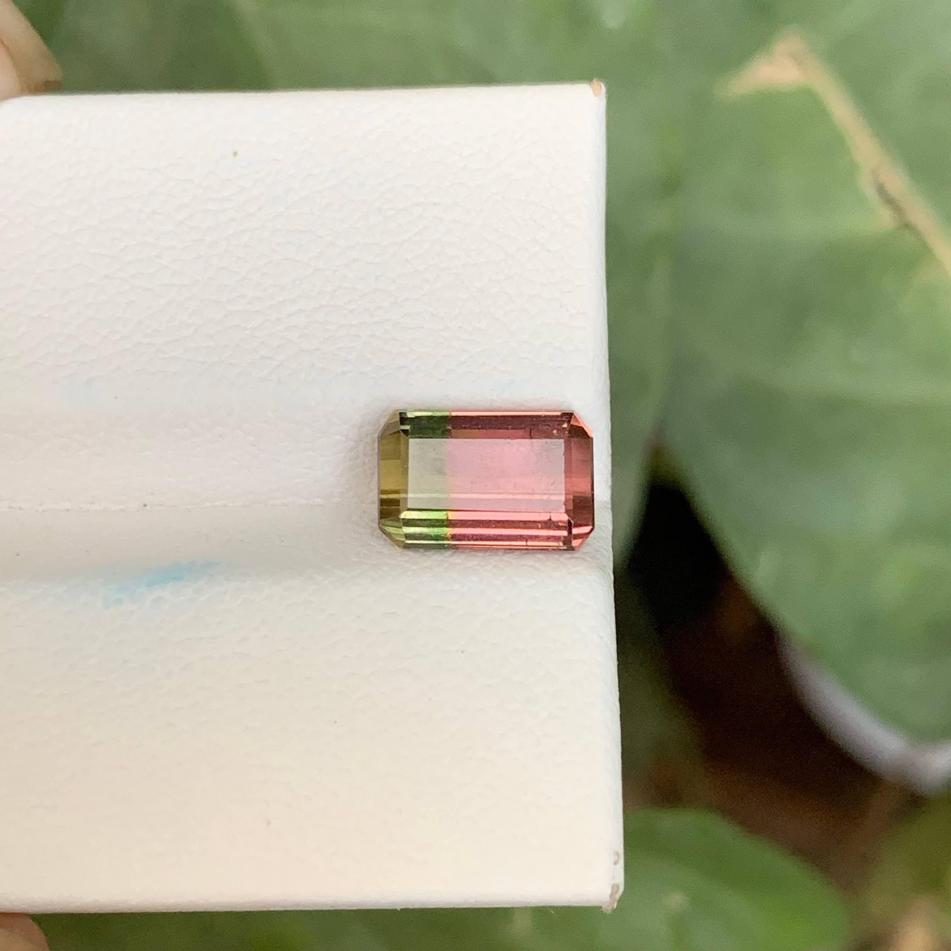 2.60 Carat Natural Loose Bi Color Tourmaline Stone Cushion Cut African Gemstone im Angebot 1