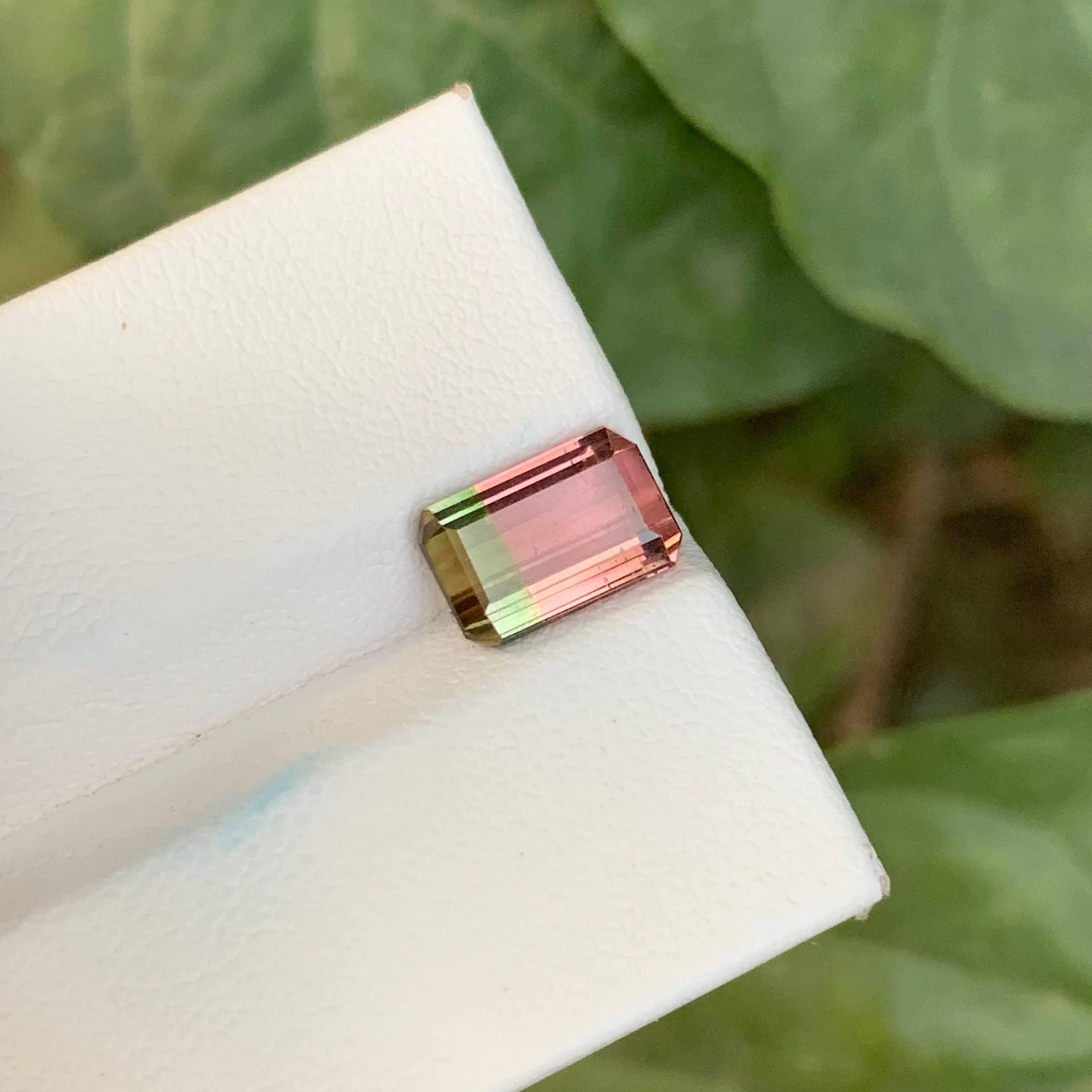 2.60 Carat Natural Loose Bi Color Tourmaline Stone Cushion Cut African Gemstone im Angebot 2