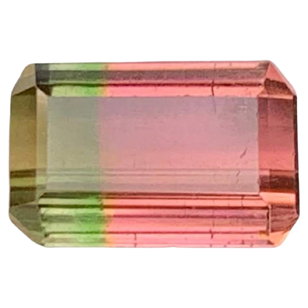 2.60 Carat Natural Loose Bi Color Tourmaline Stone Cushion Cut African Gemstone