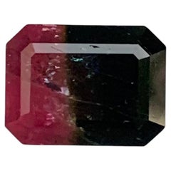 2.60 Carat Natural Loose Bi Colour Tourmaline Emerald Shape Gemstone