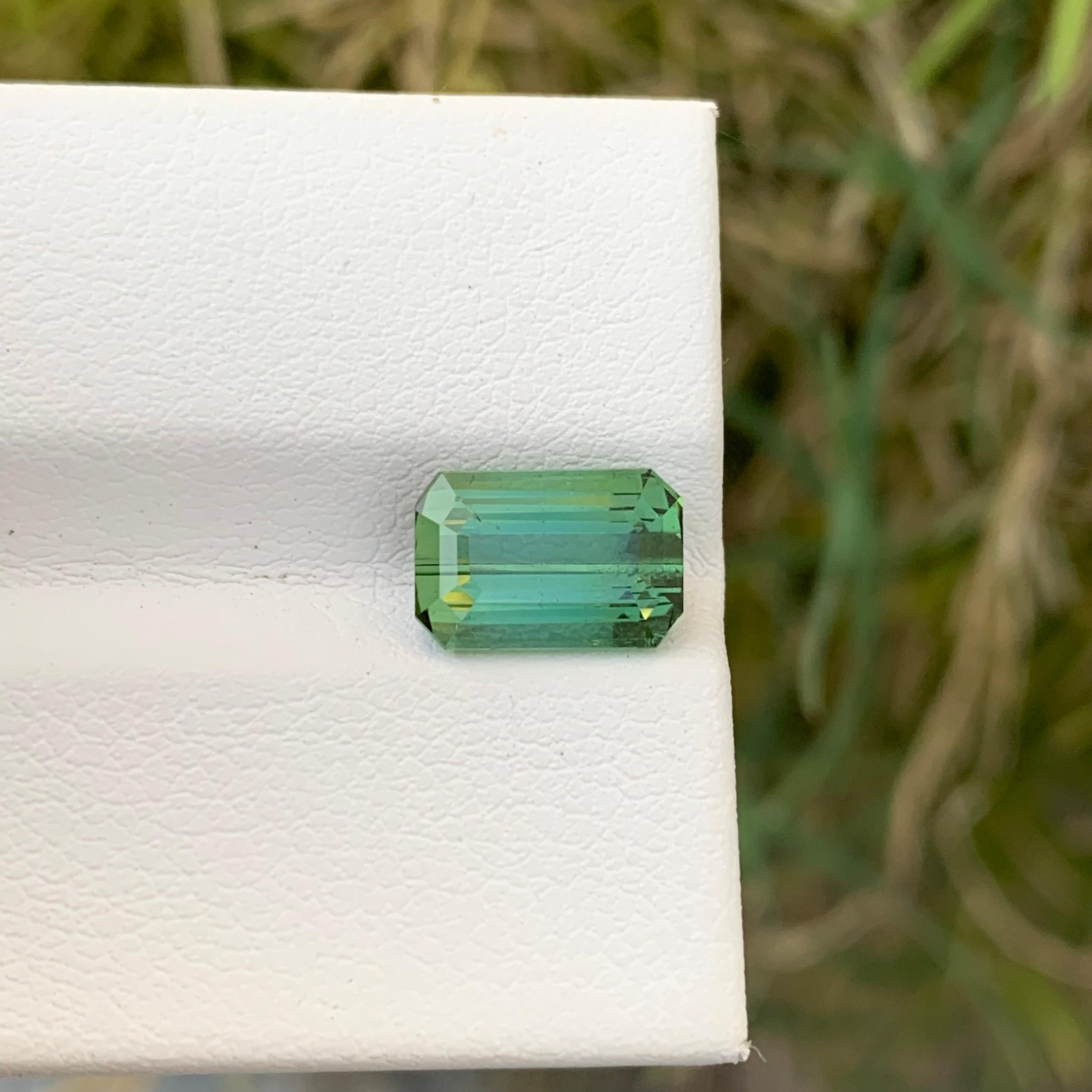 2.60 Karat natürlicher loser grüner Turmalin in Smaragdform aus Stein aus Erdminenform im Angebot 1