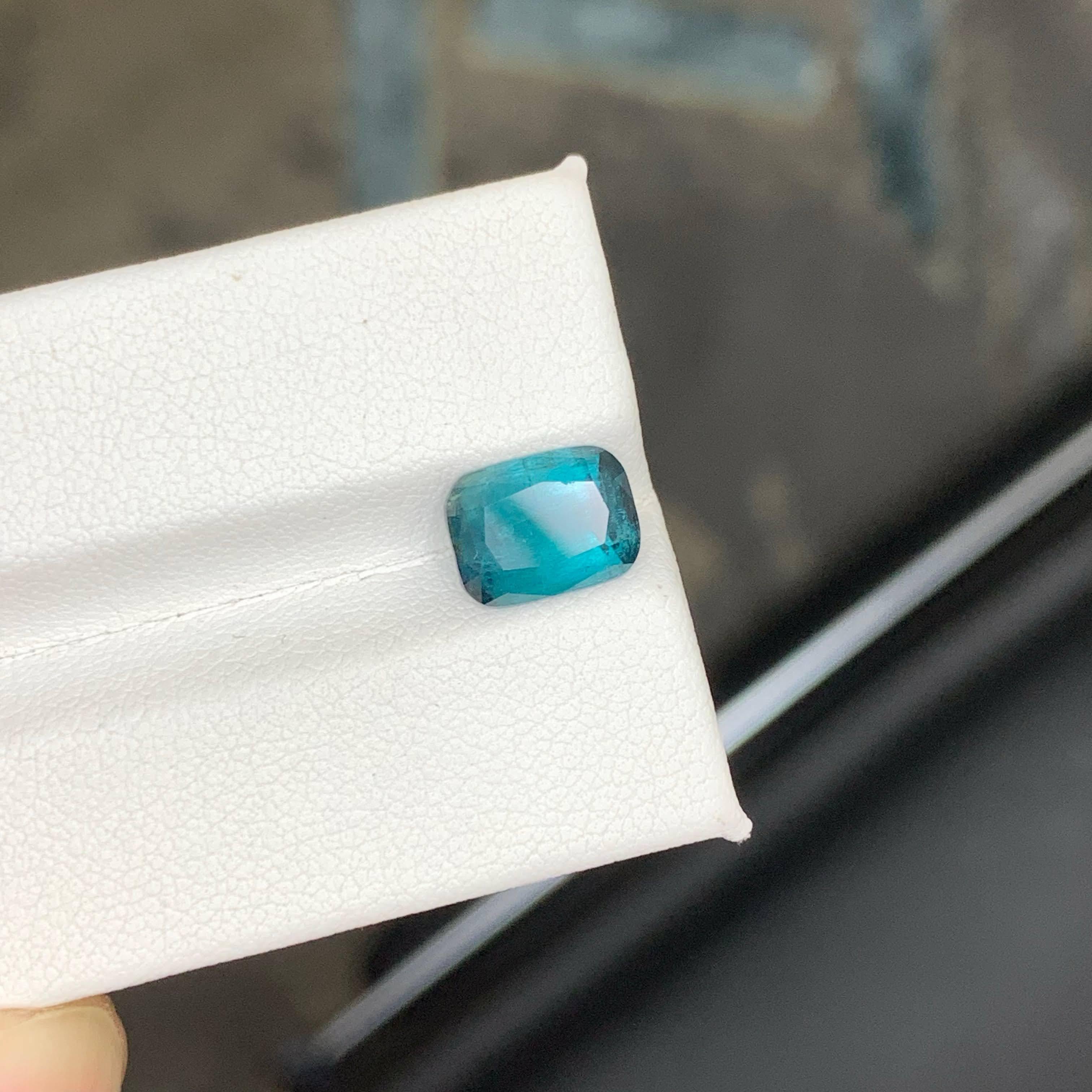 2,60 quilates de turmalina natural suelta de color indicolita talla cojín gema afgana en venta 4