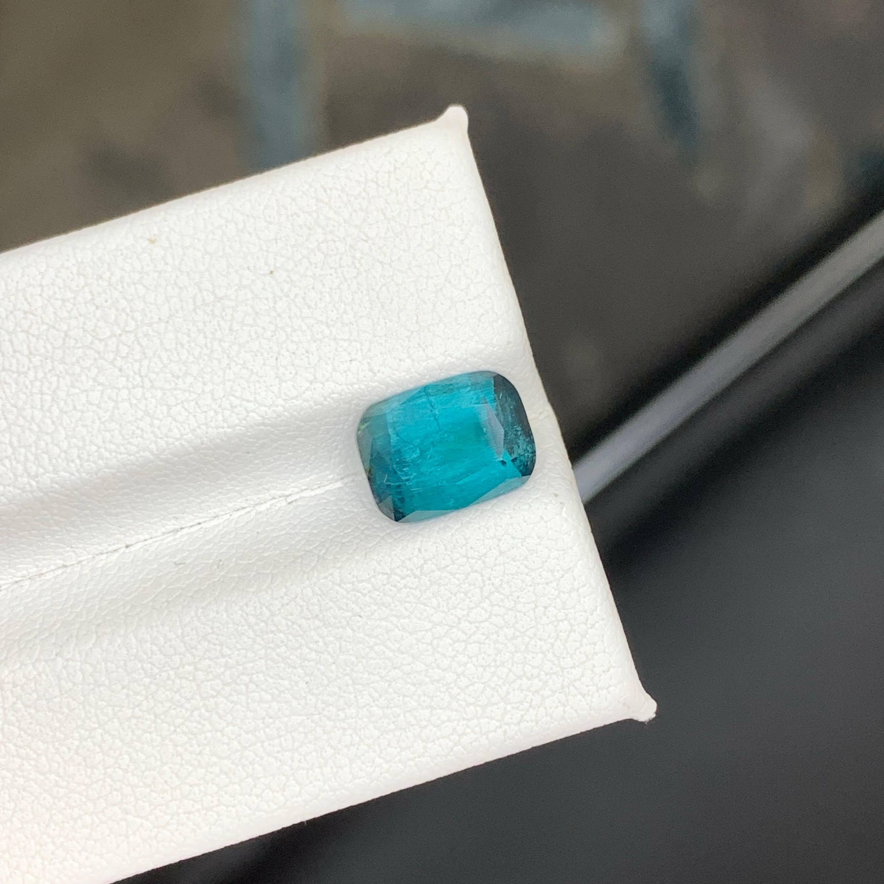 2,60 quilates de turmalina natural suelta de color indicolita talla cojín gema afgana en Nuevo estado para la venta en Bangkok, TH