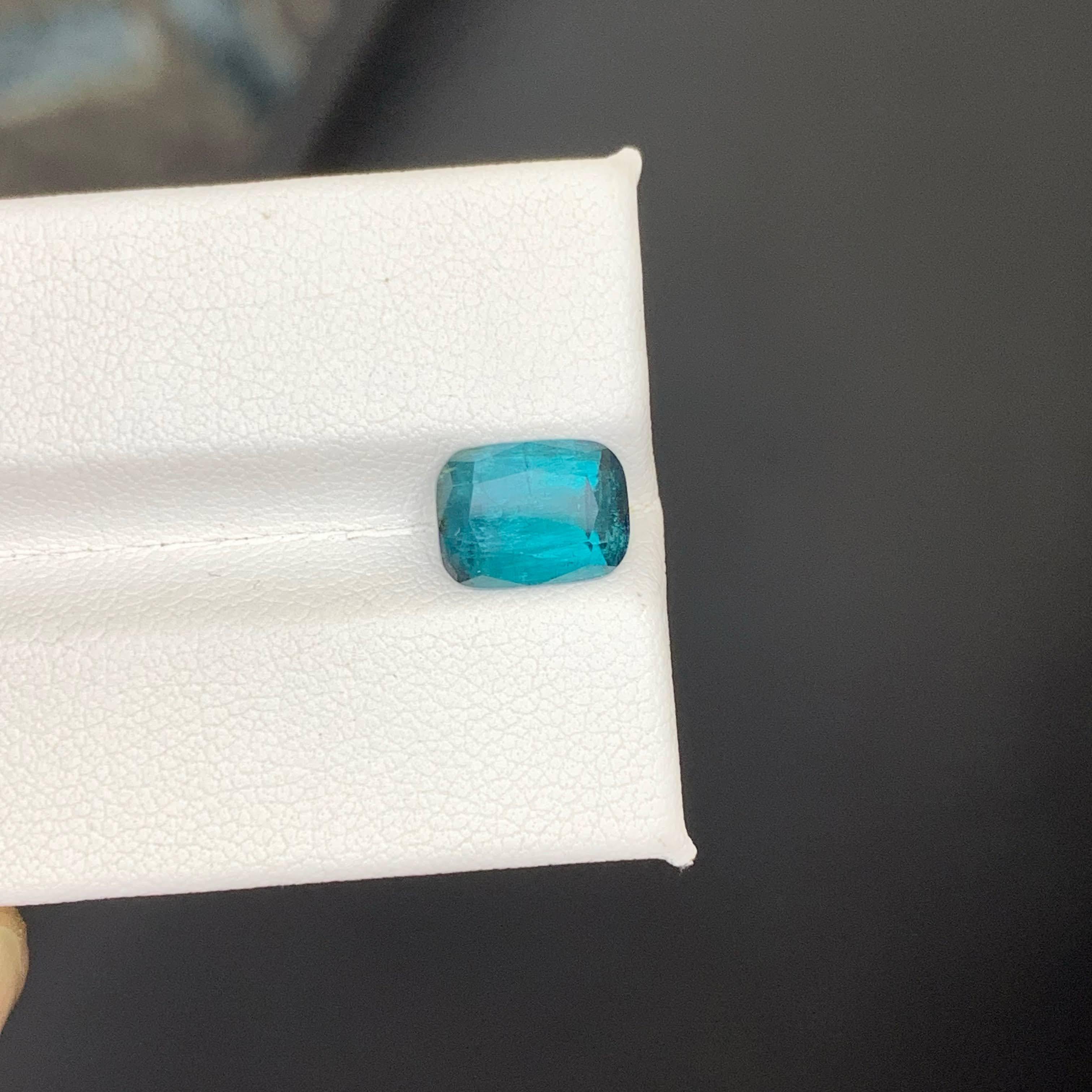 2,60 quilates de turmalina natural suelta de color indicolita talla cojín gema afgana en venta 3