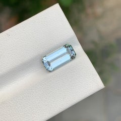 2.60 Carat Natural Loose Light Seafoam Tourmaline Emerald Shape Gemstone