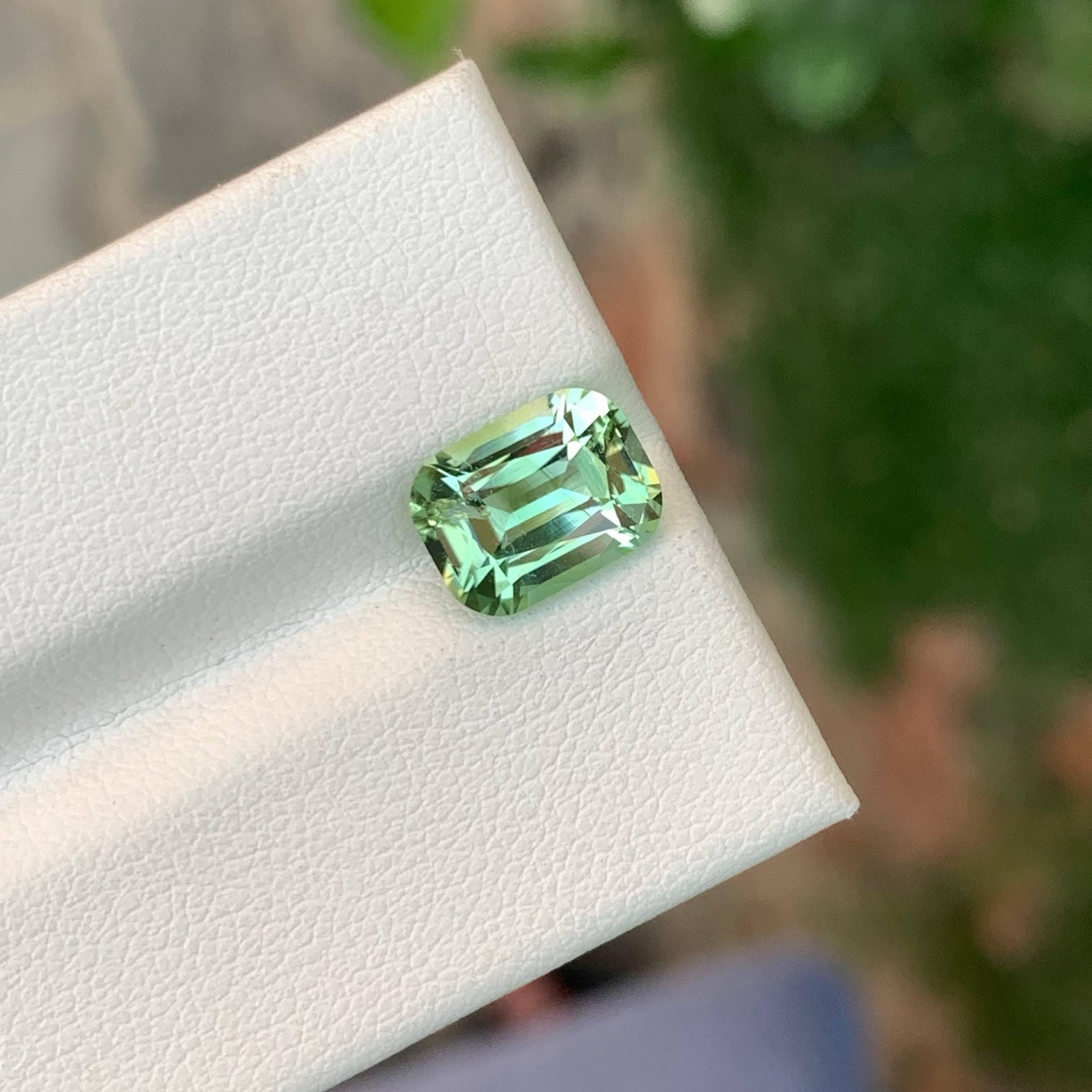 2.60 Carat Natural Loose Mint Green Tourmaline Stone Cushion Cut Afghan Gemstone (pierre précieuse afghane) en vente 4
