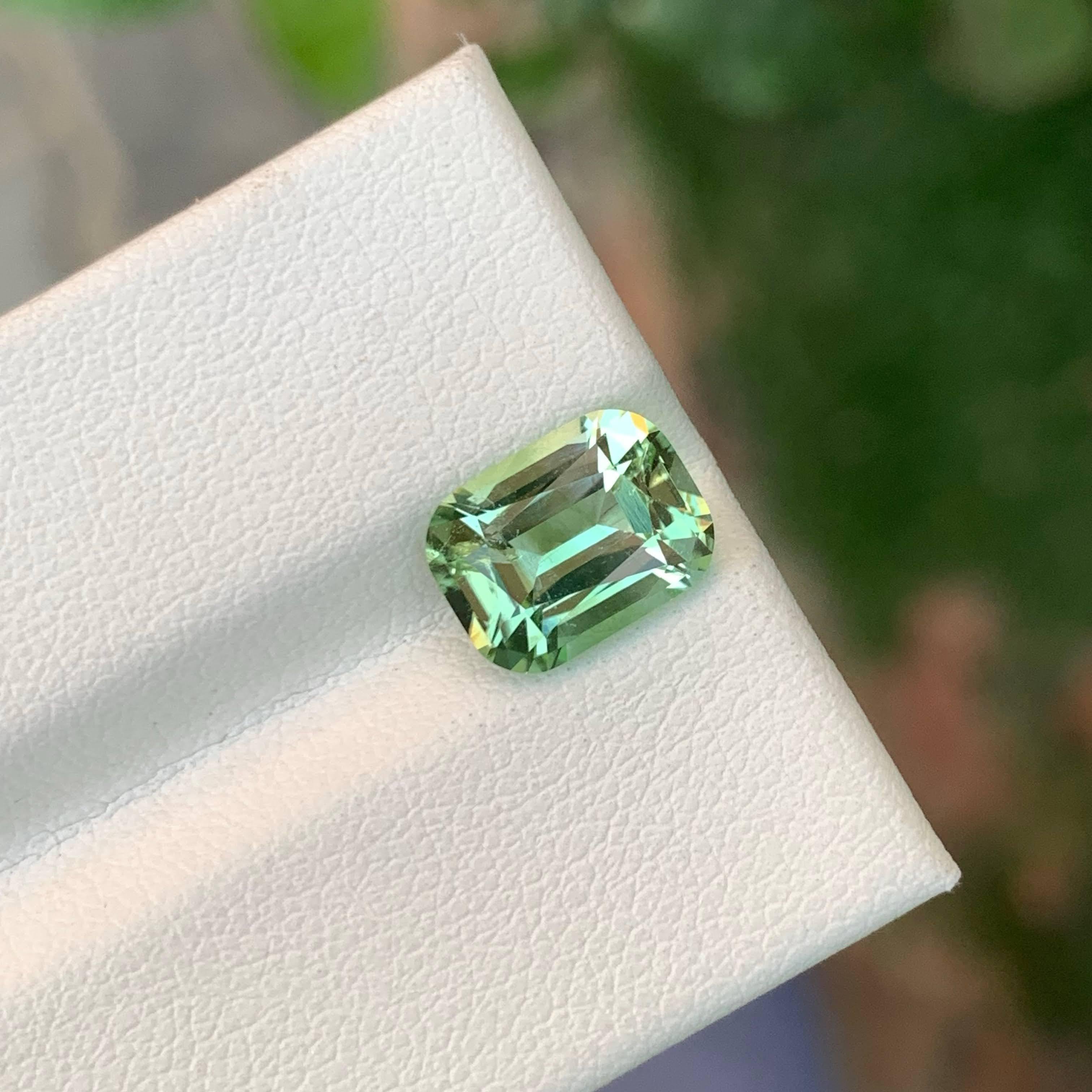 2.60 Carat Natural Loose Mint Green Tourmaline Stone Cushion Cut Afghan Gemstone (pierre précieuse afghane) en vente 5