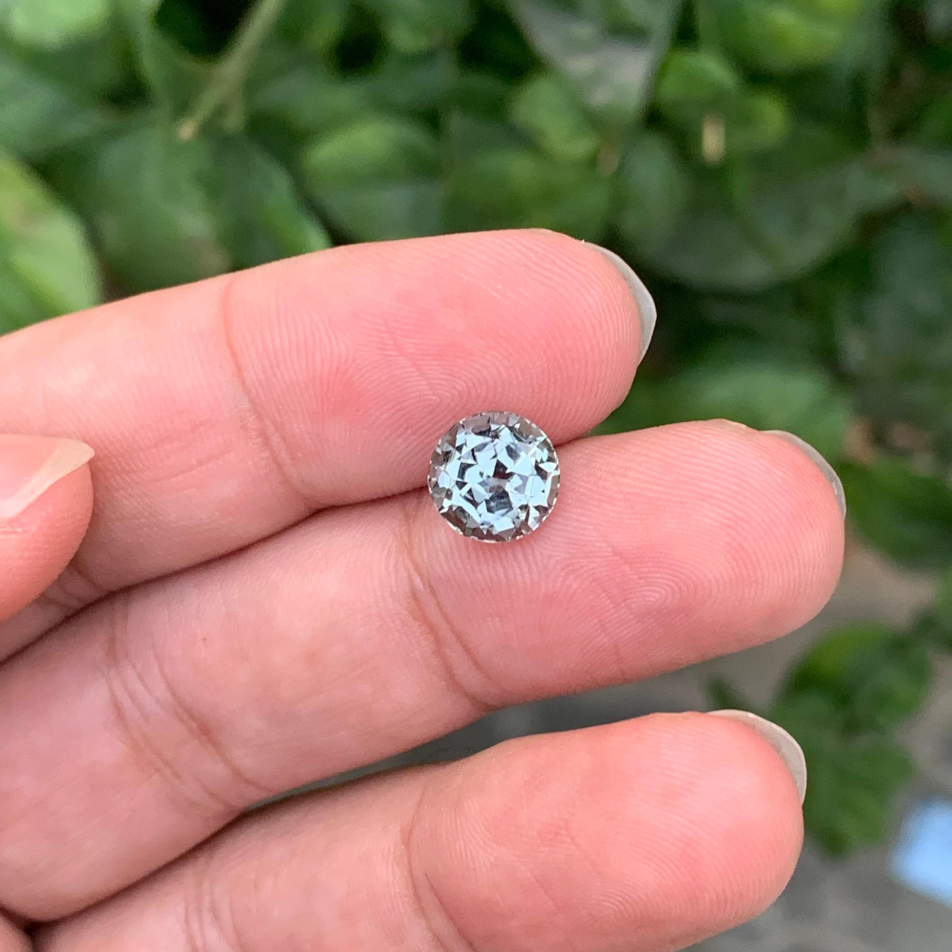 2.60 Carat Natural Loose Steel Grey Tourmaline Round Shape Gem For Sale 6