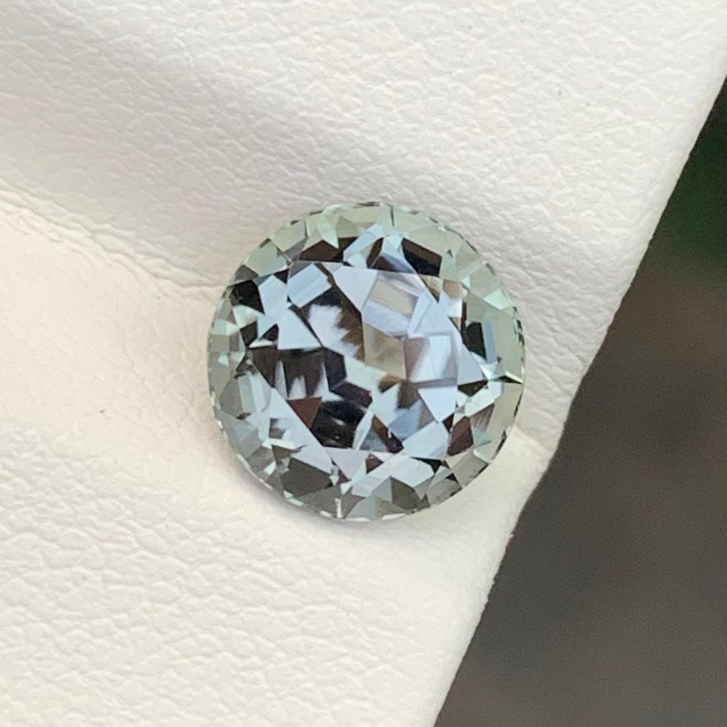 2.60 Carat Natural Loose Steel Grey Tourmaline Round Shape Gem For Sale 7